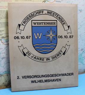 Westensee GER 20 years on service supply vessel heraldic sign flagstone(1 p.)